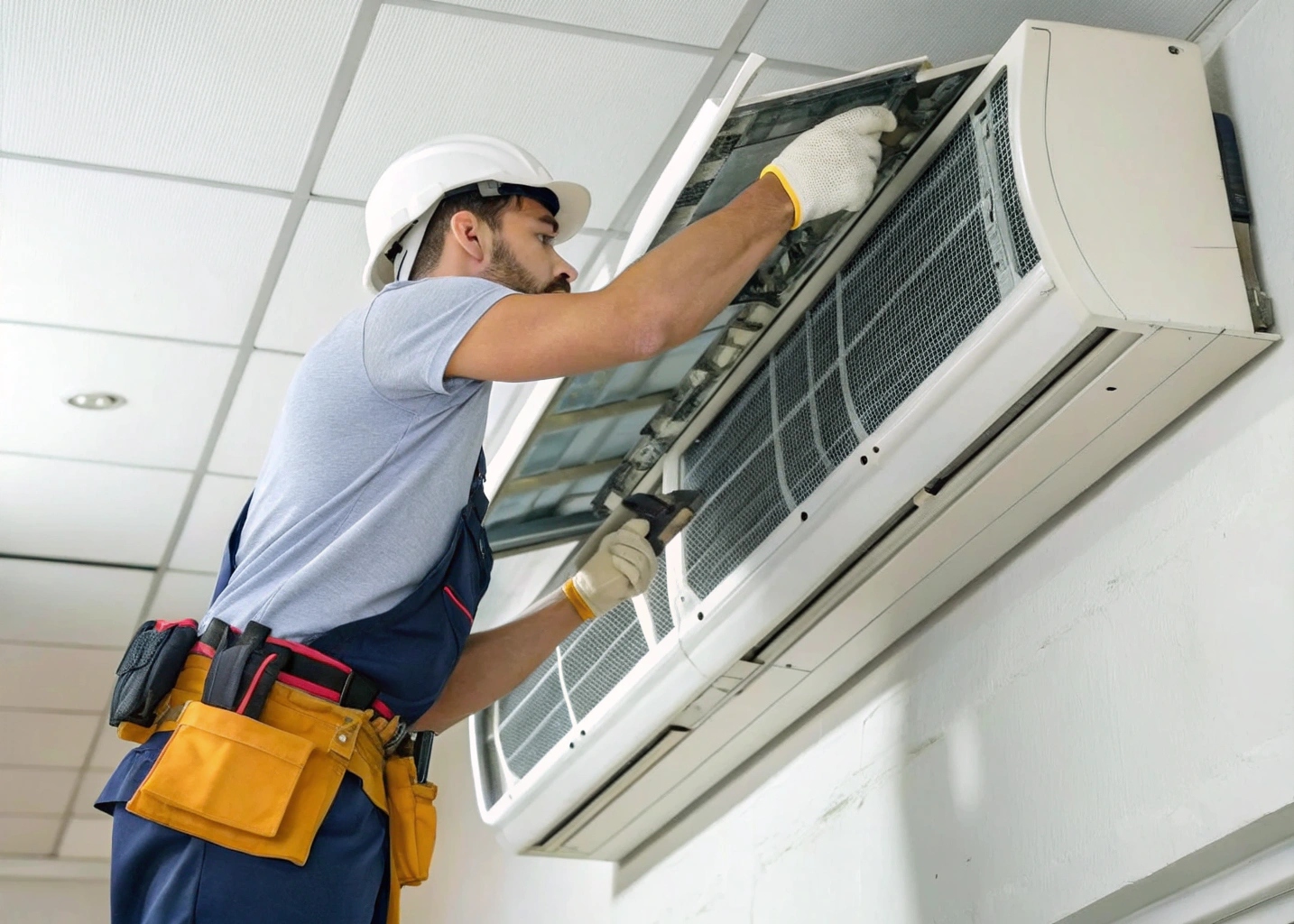 Image of an air conditioning indoor unit installation in California by Air & Plumbing Inc.