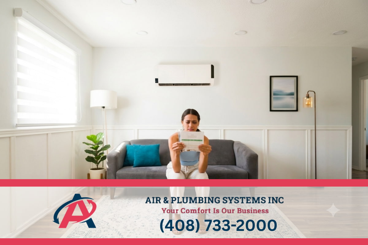 Energy-efficient air conditioner cooling a Bay Area home during summer peak hours